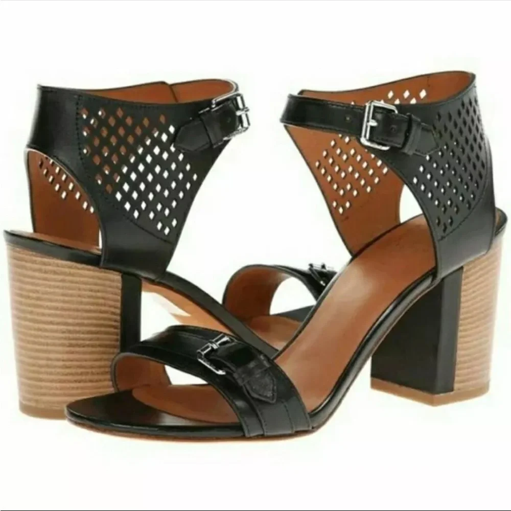 EUC Marc By Marc Jacobs Diamonds Black Leather Heeled Sandals